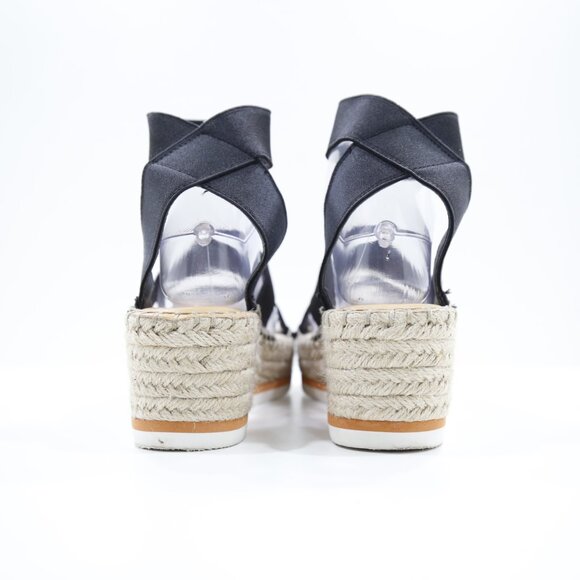 Dolce Vita Lury Black Elastic Strap 2" Platform Espadrille Sandals - 10 - Picture 4 of 7